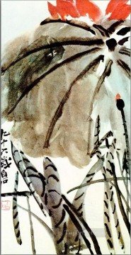 斉白石蓮の古い中国の墨 Oil Paintings